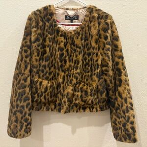 J. Crew Leopard Faux Fur Lady Jacket